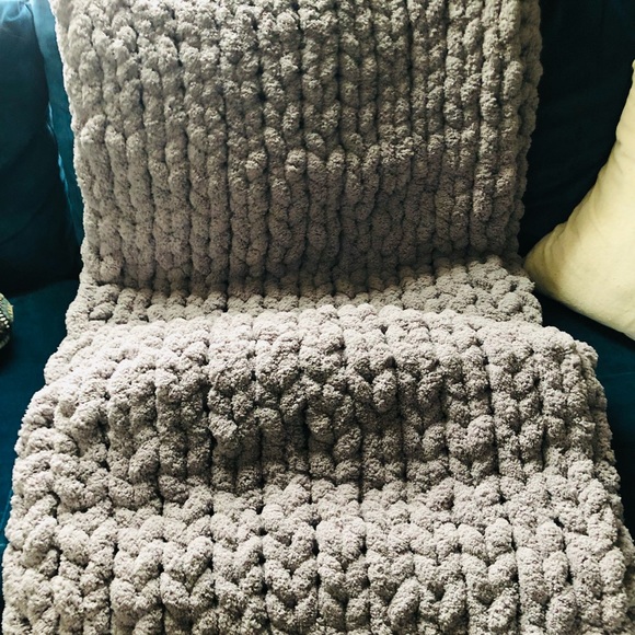 COPY - Chunky knit blanket (chenille yarn) - Throw/Lapghan available in many co… - Picture 13 of 16